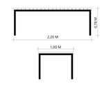 MESA RIPADA FLOWER L X C - 1,00 X 2,20 METROS