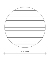 MESA RIPADA Ø 1,20 METROS