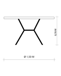 MESA RIPADA Ø 1,50 METROS