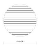 MESA RIPADA Ø 1,50 METROS