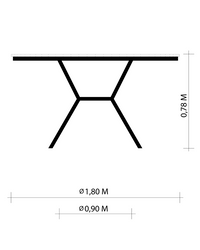 MESA AMARILIS Ø 1,80 METROS