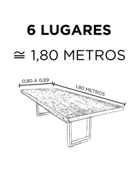 MESA BORDA ORGÂNICA 1,80 X 0,80 A 0,89 METROS