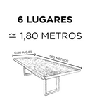 MESA BORDA ORGÂNICA 1,80 X 0,80 A 0,89 METROS