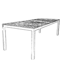 MESA RIPADA FLOWER L X C - 0,90 X 1,80 METROS