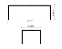MESA RIPADA FLOWER L X C - 1,00 X 2,20 METROS
