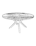 MESA RIPADA Ø 1,20 METROS