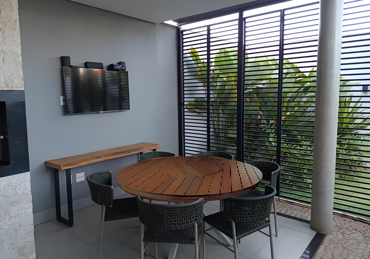 MESA RIPADA C/ GIRATÓRIO EMBUTIDO Ø 1,80 METROS