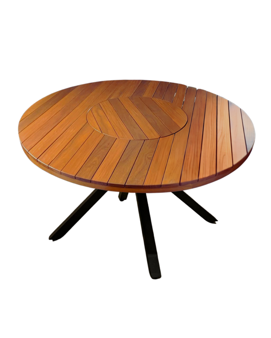 MESA RIPADA C/ GIRATÓRIO EMBUTIDO Ø 1,80 METROS